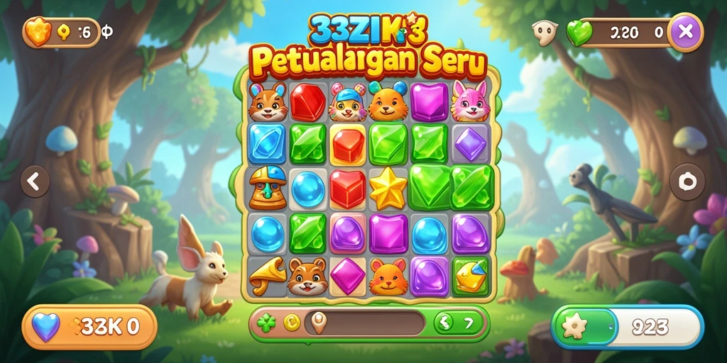 Tampilan gameplay 33ZK yang cerah dan menarik.