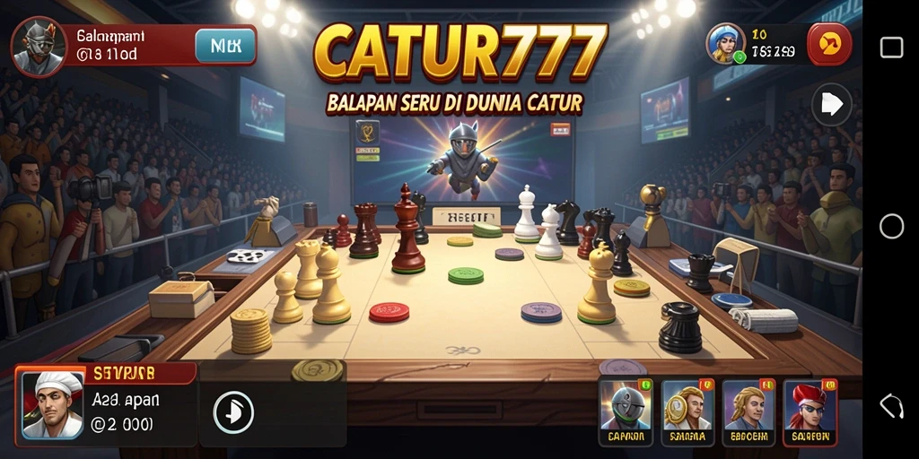 Tampilan gameplay balapan menarik di dunia catur.