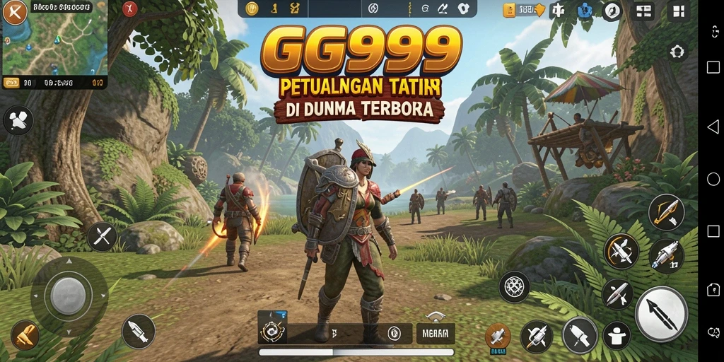 Tampilan gameplay GG999 yang menampilkan petualangan dalam dunia terbuka.