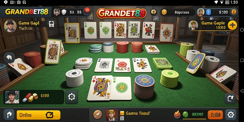Screenshot gameplay Gaple yang seru dan menarik di GRANDBET88.