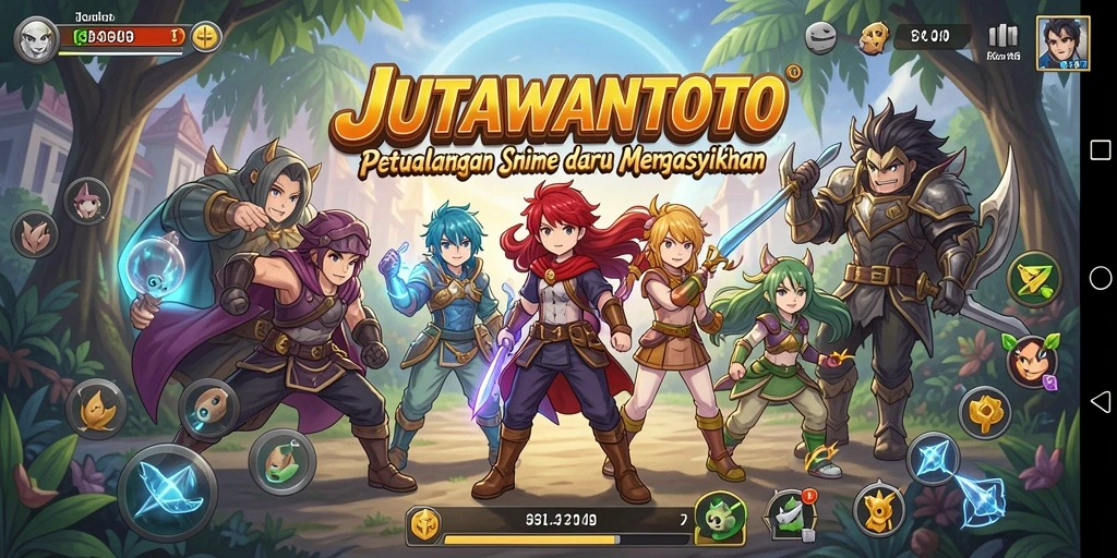 Screenshot menampilkan karakter anime dalam aksi petualangan yang menarik.