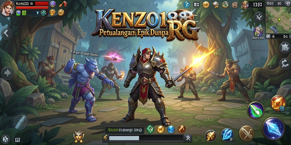 Tampilan screenshot dari gameplay RPG KENZO188 yang epik.
