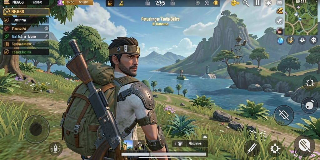 Tampilan gameplay NK666 yang menarik dalam dunia terbuka.