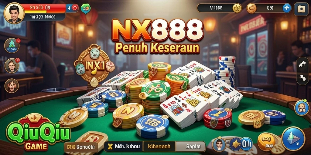 Screenshot NX888 menampilkan gameplay QiuQiu yang intens dan menarik.
