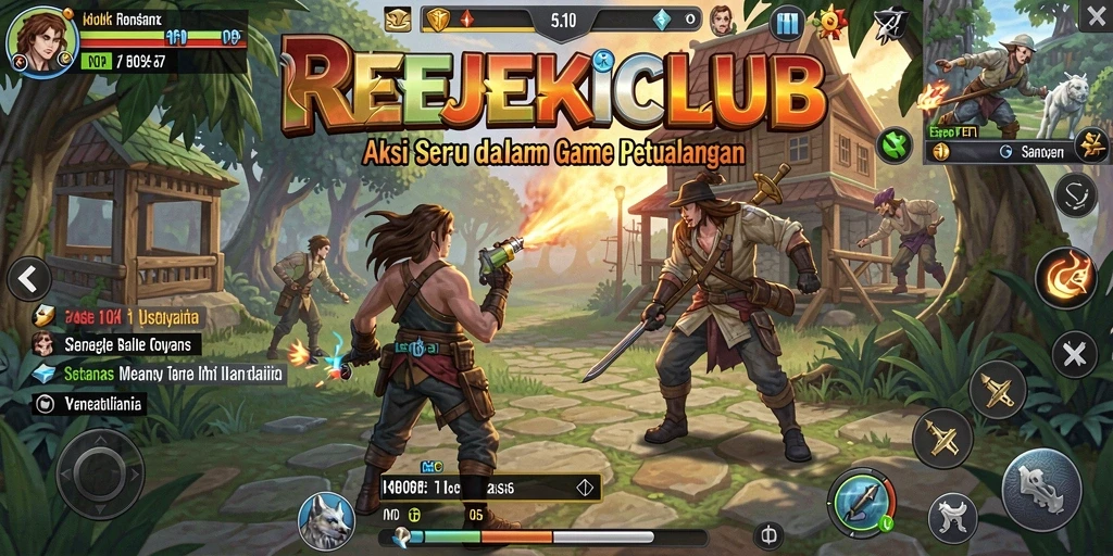 Gameplay seru REJEKICLUB yang penuh aksi.