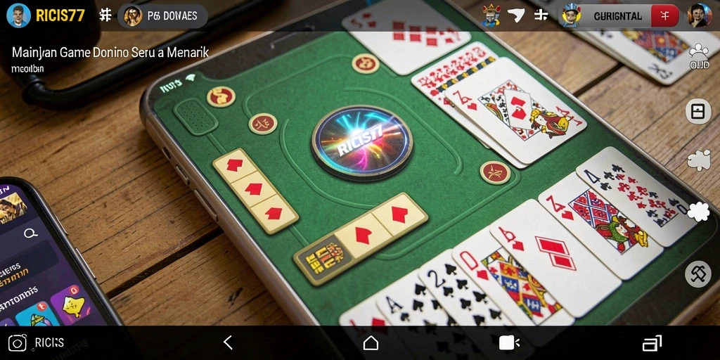 Tampilan screenshot RICIS77 menampilkan serunya permainan Domino.