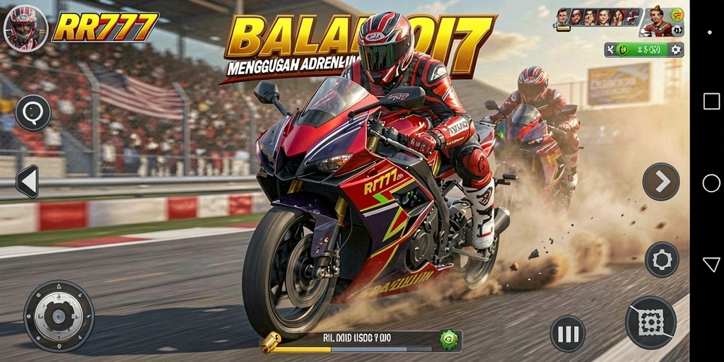 Gameplay seru dalam balapan motor yang menantang di RR777.