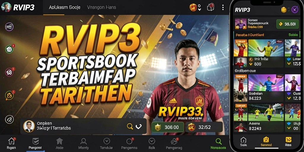 Tangkapan layar RVIP3 dengan fitur taruhan olahraga yang menarik.
