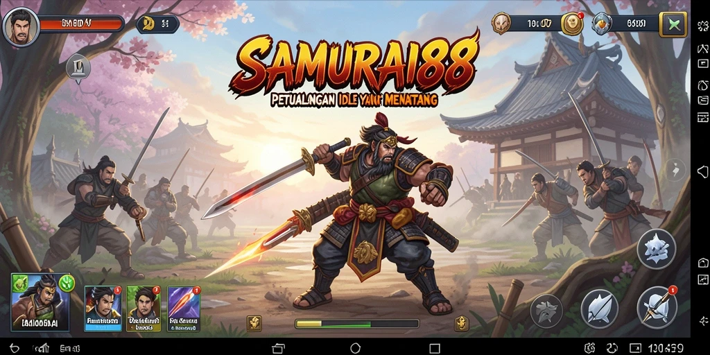 Tampilan gameplay <strong>SAMURAI88</strong> yang menarik menunjukkan aksi samurai yang menghibur.