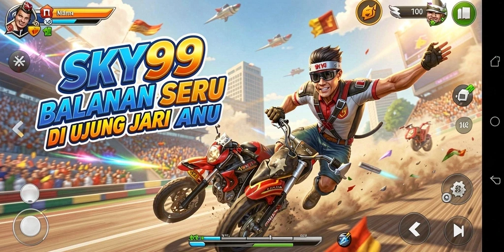 Tampilan gameplay balapan yang mendebarkan dan grafis yang memukau.