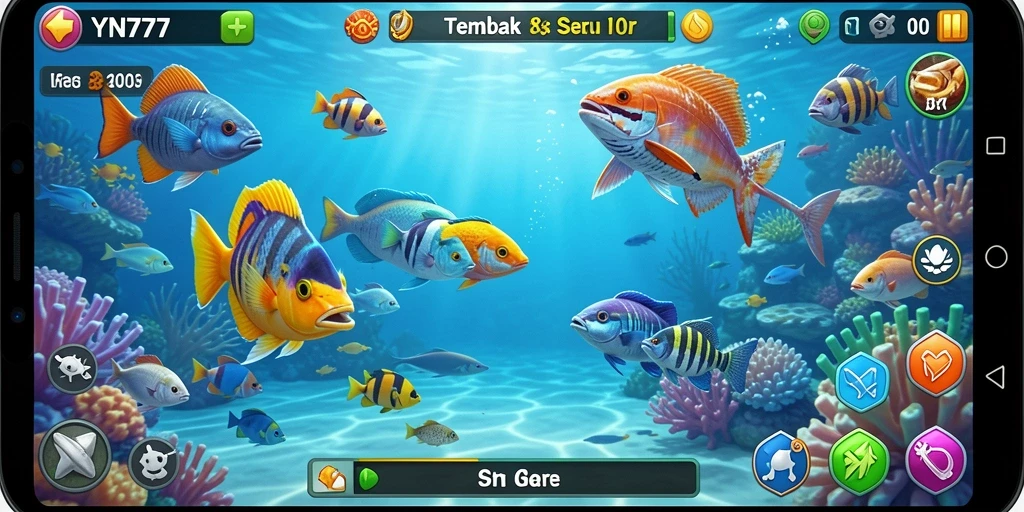 Gameplay seru YN777 dalam menembak ikan.